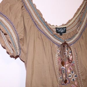 Short Sleeved Peasant Top Shirt